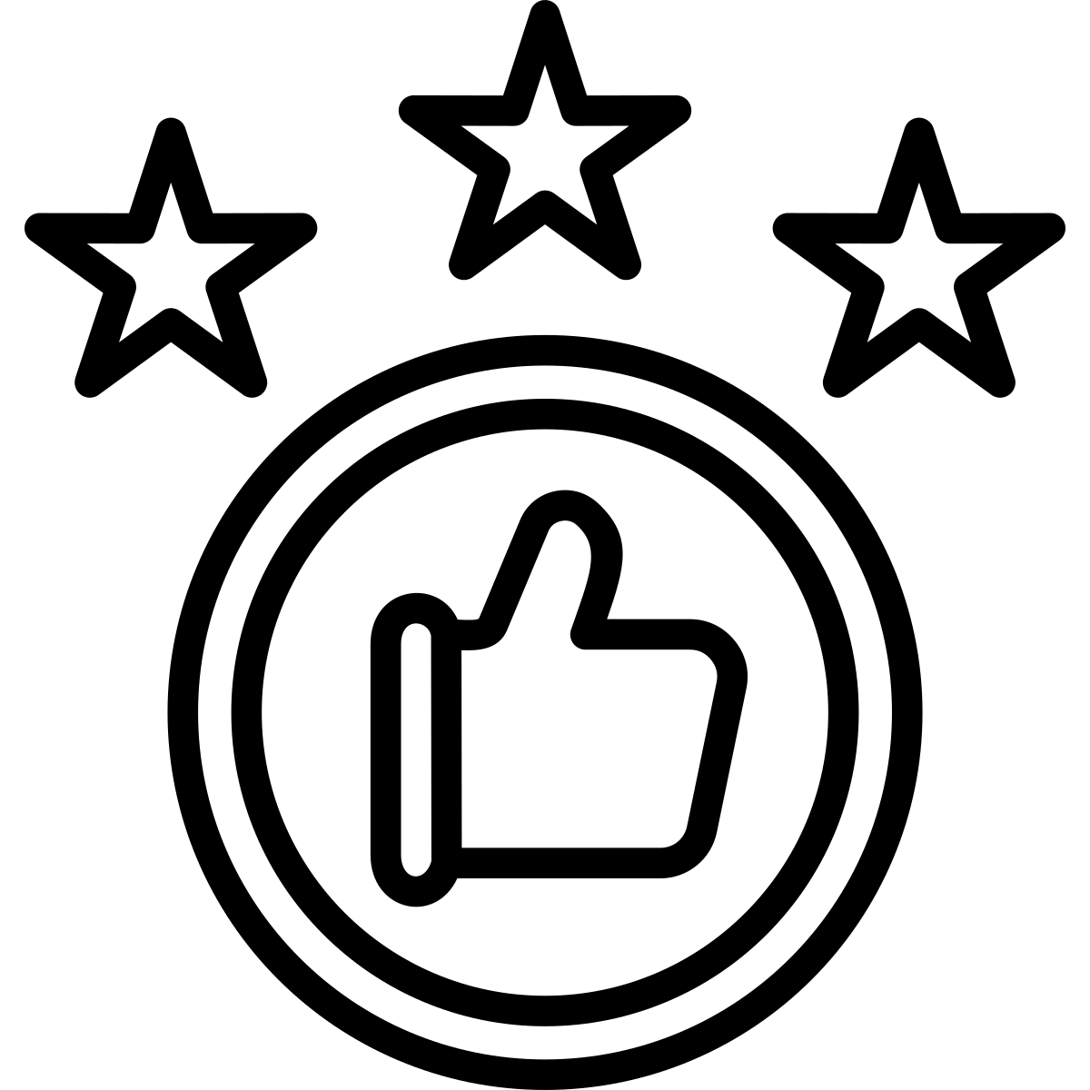 Icon Daumen nach oben mit Sternen